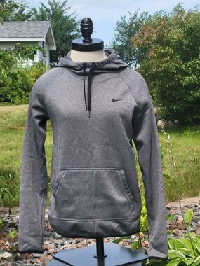 Nike Dark Gray Hooded Pullover with Black Swoosh XS Women